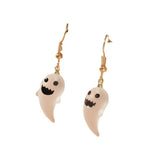 Flyshadow Cute Resin Ghost Dangle Earrings for Women Charm Transparent Spirit Drop Earrings Girls Party Halloween Jewelry Accessories