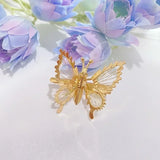 Flyshadow Creative Fashion Headwear Ancient Style Edge Clip Butterfly Hair Clip Trembling Branch Simulation Sweet Girl Metal Hair Clip