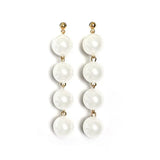 Flyshadow Elegant Long Pearl Drop Earrings for Women Wedding Party Trendy Big Jewelry Temperament Retro Statement Dangle Earrings