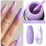 Flyshadow 5ml Glitter Purple Nail Liner Gel Polish Dream Color French Pull Line Painting UV Gel Varnish DIY Nail Art Manicure