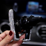 Flyshadow Car Phone Holder Diamond Crystal Car Air Vent Mount Clip Mobile Phone Holder Stand in Car Bracket Interior Accessories