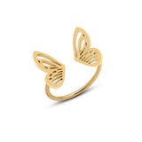 Flyshadow Popular Hollow Butterfly Ring Women's Stainless Steel Adjustable Open Ring Fashion Jewelry Hot Products