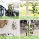 Flyshadow Boho Car Plant Crochet Hanging Basket, Hanging Plant for Car Decor