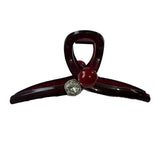 Flyshadow Fashionable Acrylic Hair Accessories, Large Size Red Pearl Shark Clip, Perfect for High Volume Hair