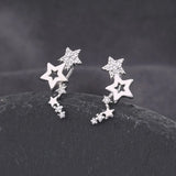 Flyshadow Korean Jewelry for Women Star Ear Climber Tiny Star Stud Earrings for Women Birthday Party Wedding Jewelry Gift Pendientes Y2K