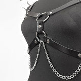 Flyshadow Women Fashion Chain Belt Leather Waist Belt Chest Harness Belt Corset Bondage Lingerie Punk Gothic Waistband Clothing Accessorie