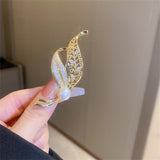 Flyshadow Fashion Delicate Tree Leaf Brooches For Womens Vintage Crystal Rhinestone Brooch Pins Collar Dress Clothing Accessories Jewelry