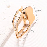 Flyshadow Fashion Gold Silvery Color Hollow Geometric Hair Clips Metal Hair Claw Hairpin Ponytail Claw Clip Women Hair Accessories Gifts