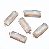 Flyshadow 10pcs/5pcs Shell Pendant Love Heart Star Rectangle Copper Charms for DIY Earrings Bracelet Necklace Jewelry Making DIY