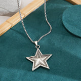 Flyshadow New Fashion Creative Simple Hip Hop Boy Temperament Trendy Brand Casual Personality Punk Five Pointed Star Necklace