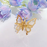 Flyshadow Headwear with Ancient Style Edge Clip Butterfly Hair Clip Trembling Branch Simulation Sweet Girl Metal Hair Clip Fairy Tassel