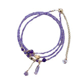 Flyshadow Gorgeous Natural Amethyst Bracelet for Women Exquisite Sweetness Purple Crystal Beads Jewelry High-end Fashion Hand Accessories