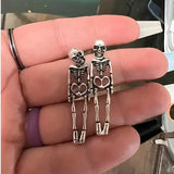 Flyshadow New Halloween Skull Skeleton Drop Earrings for Women Fashion Trend Gothic Jewelry Gift Hip Hop Rock Cool Dropped Earrings Men