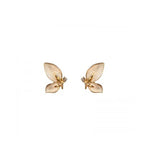 Flyshadow New White Enamel Oil Butterfly Stud Earrings for Women Cute Insect Girl Small Gift Korean Fashion Sweet Golden Color Jewelry