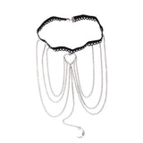 Flyshadow New Sexy Multilayer Tassel Pearl Clip Bead Leg Chain for Women Simple Adjustable Elastic Thigh Chain Beach Body Jewelry