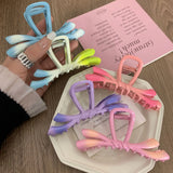 Flyshadow Korean Sweet Women Girls Butterfly Hollow Design Alloy Grab Hair Clip Gradient Color Hair Claw 2024 New Y2K Hair Accessories