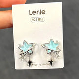 Flyshadow New Sweet Cool Style Creamy Blue Star Earrings Women Fashion Romantic Lava Drops Irregular Geometric Earring Party Jewelry Gift