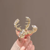 Flyshadow New Mini Rhinestone Hair Clip For Women Small Fashion Anti-Drooping Metal High Ponytail Hair Claw Headdress Hair Accessories