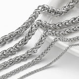 Flyshadow 1Meter Stainless Steel Knit Chain 2.5/4/6/7/8mm Necklace Bracelet Twist Snake Chain for Jewelry Making Handmade DIY Supplies