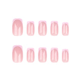 Flyshadow 24pcs French Pink Nail Art Fake Nails Detachable Simple Ballerina False Nails Full Cover Press on Nails DIY Nail Tips