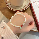 Flyshadow Rice Beads Charm Bracelet for Women High Quality Natural Fashion Jewelry with Mini Pendant Simple and Lovely Christmas Gifts