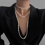 Flyshadow Boho Style Imitation Pearl Multi-layered women's necklace Luxury Fashion Wedding Party Choker For Women Fashion Jewelry  New