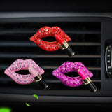 Flyshadow Car Air Outlet Aromatherapy Clip Diamond Red Lips Clips Perfume Clips Scent Aroma Air Freshener Clip Auto Interior Accessories