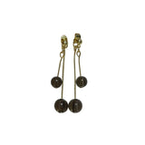 Flyshadow Acrylic Beads Tassel Dangle Earrings for Women Golden Color Long Dangle Earrings Vintage Statement Jewelry