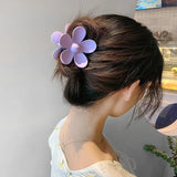 Flyshadow Korean Version of New Flower Hair Grab Back Spoon Matte Ponytail Shark Clip Fashionable Hair Clip New Headwear