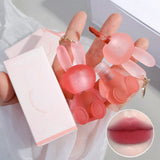 Flyshadow Matte Keychain Lip Gloss Waterproof Non-Stick Cup Long Lasting Moisturizing Cute Rabbit Nude Red Lip Glaze Tint Korean Cosmetics