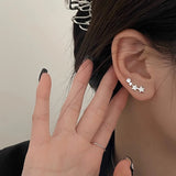 Flyshadow Needle Exquisite Shining Zircon Stars Stud Earrings Girls Simple Design Earrings Women New Korean Trendy Y2K Jewelry