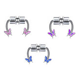 Flyshadow Stainless Steel Magnet Nose Ring Butterfly Ring Nose Clip Non-pierced Nose Hoop Magnetic Nose Nail piercing nariz piercing Cute