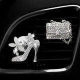 Flyshadow Auto Air Freshener Car Outlet Perfume Clip Bling Car Diamond Bowknot Scent Bottle Car Accessories Interior Accessories Woman