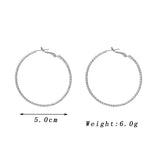 Flyshadow European Exaggerate Hoop Earrings for Women Geometry Statement Jewelry Trendy Retro Metal Big Round Circle Dangle Earrings