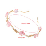 Flyshadow Resin Rose Leaf Headband Hair Hoops Girls Women Pink Sweet Hairbands Ladies Photo Fashion Hair Accessories Spring New Headwear