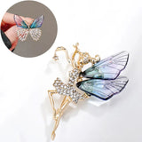 Flyshadow Fashion Angel Inlaid Zircon Brooch Alloy Rhinestone Sequin Corsage for Women Butterfly Dragonfly Bee Brooch Insect Jewelry Gifts