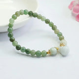 Flyshadow Elegant Jade Bracelet with Oil Treatment Natural A-grade Beaded Jewelry for Women Anime Hand Accessory New Best Christmas Gifts