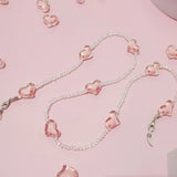 Flyshadow Popular Jewelry Macaron Candy Glasses Chain Versatile Necklace Beaded Bow Mask Chain Anti Falling Hanging Chain