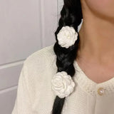 Flyshadow Retro New Hand Shake Flower Creative Prop Ring Flower Creative Essential Dance Prop White Rose Hair Rope Water Powder Camellia