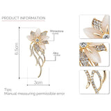 Flyshadow Women Fashion Crystal Flower Brooch Lady Imitation Pearls Rhinestones Bridal Wedding Banquet Pin Gift Jewelry Accessories Gifts